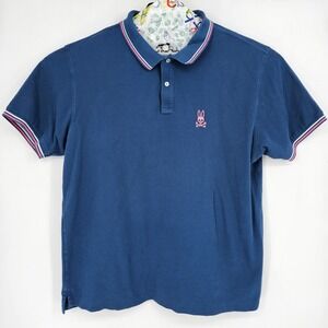 Psycho Bunny Shirt Mens 3 Extra Large Polo Preppy Blue Short Sleeve Blue